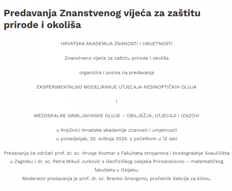 Predavanje prof. dr. sc. Hrvoja Kozmara, 20.5.2024., 12 sati, u Knjižnici HAZU-a