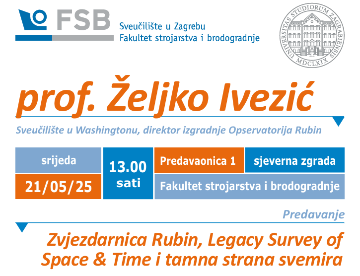 Predavanje prof. Željka Ivezića na FSB-u, 21.5.2025.